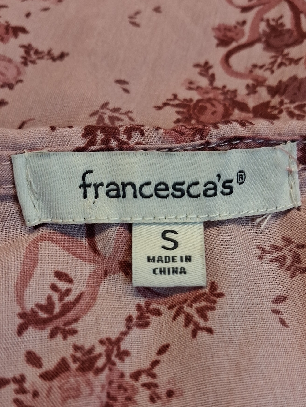 Francesca's Vicki Floral Bib Collar Blouse ** Size Small - Picture 9 of 9